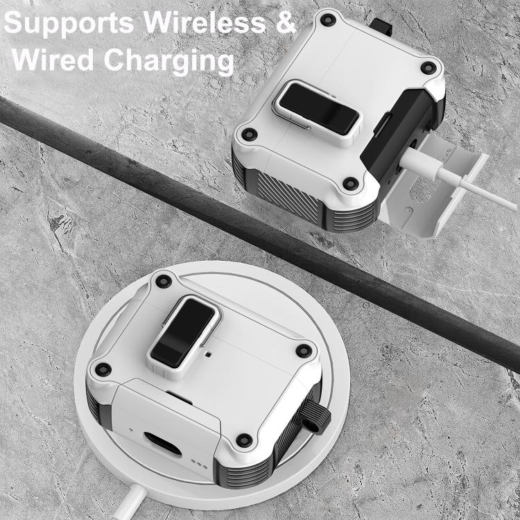 Magnetisk hodetelefonetui med lås til AirPods Pro 2 – Svart/hvit / beskyttelsesetui