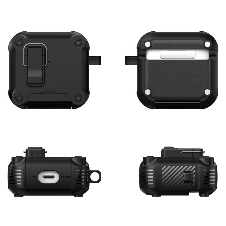 Magnetisk hodetelefonetui med lås til AirPods 4 – Svart / beskyttelsesetui til AirPods 4