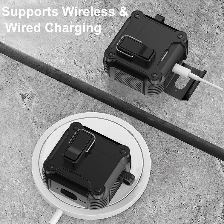 Magnetisk hodetelefonetui med lås til AirPods 4 – Svart / beskyttelsesetui til AirPods 4