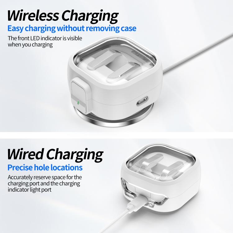 Hodetelefonetui med klikklås til Galaxy Buds4/Buds4 Pro – Hvit
