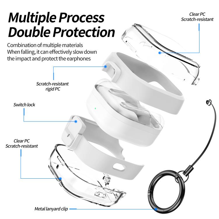 Hodetelefonetui med klikklås til Galaxy Buds4/Buds4 Pro – Hvit
