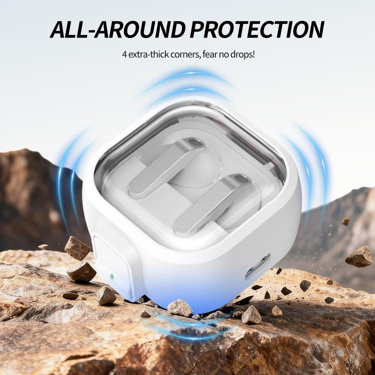 Hodetelefonetui med klikklås til Galaxy Buds4/Buds4 Pro – Hvit