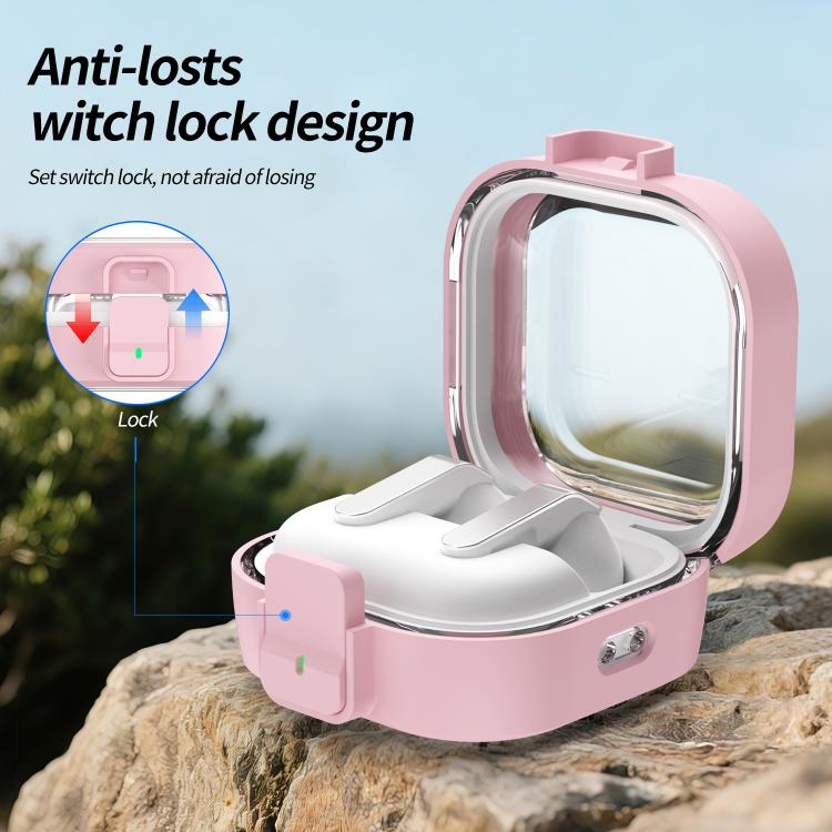 Hodetelefonetui med klikklås til Galaxy Buds4/Buds4 Pro – Rosa