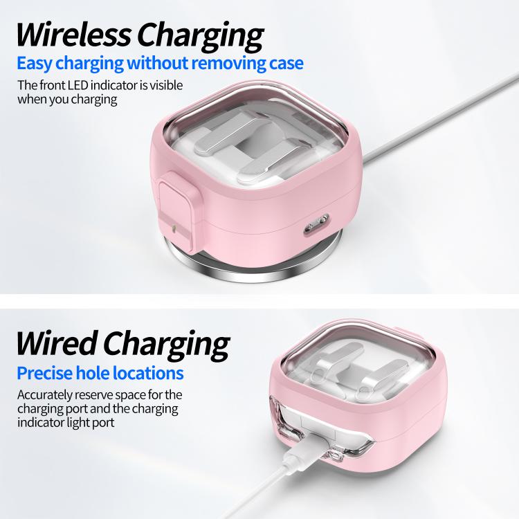 Hodetelefonetui med klikklås til Galaxy Buds4/Buds4 Pro – Rosa