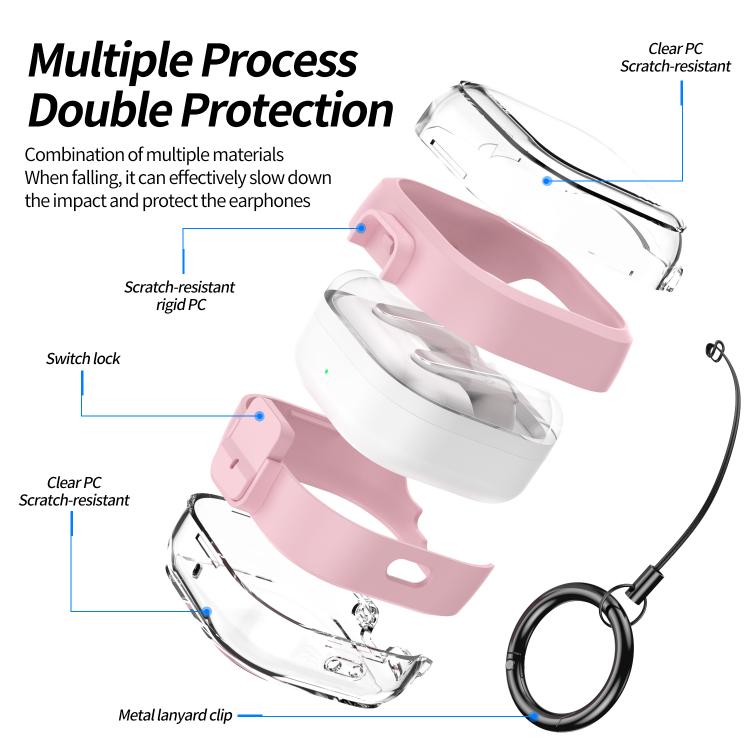 Hodetelefonetui med klikklås til Galaxy Buds4/Buds4 Pro – Rosa