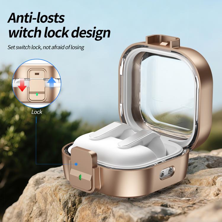 Hodetelefonetui med klikklås til Galaxy Buds4/Buds4 Pro – Roségull