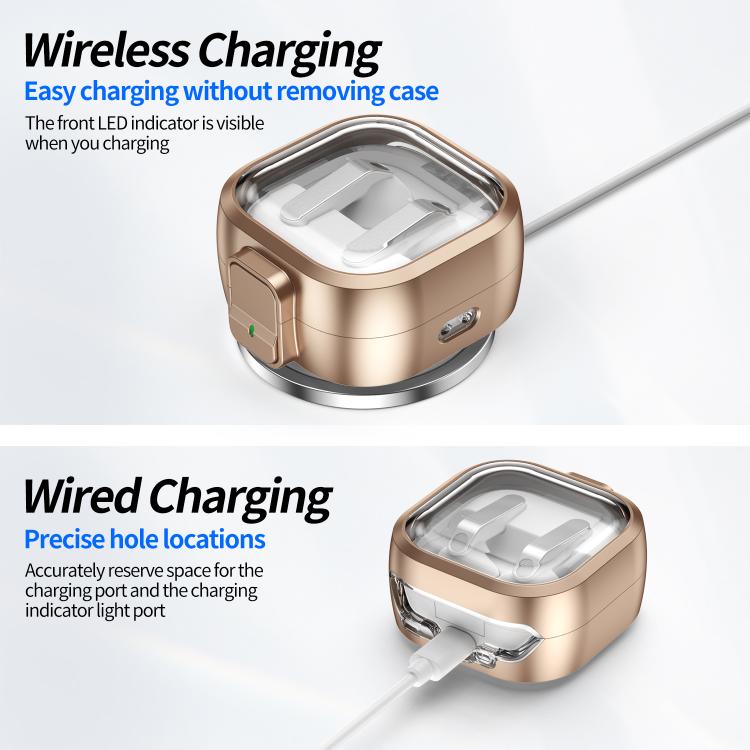 Hodetelefonetui med klikklås til Galaxy Buds4/Buds4 Pro – Roségull