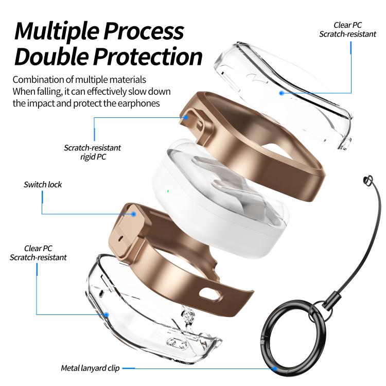 Hodetelefonetui med klikklås til Galaxy Buds4/Buds4 Pro – Roségull