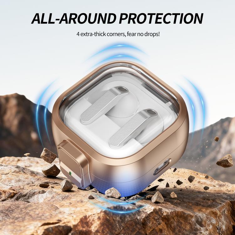 Hodetelefonetui med klikklås til Galaxy Buds4/Buds4 Pro – Roségull