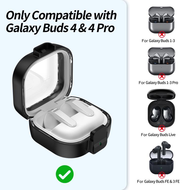 Hodetelefonetui med klikklås til Galaxy Buds4/Buds4 Pro – Svart