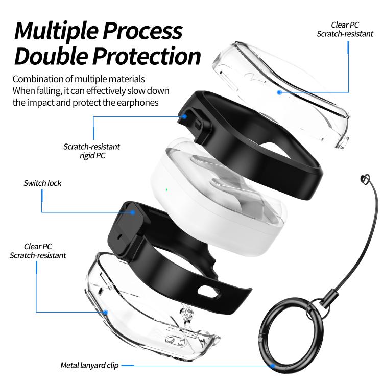 Hodetelefonetui med klikklås til Galaxy Buds4/Buds4 Pro – Svart