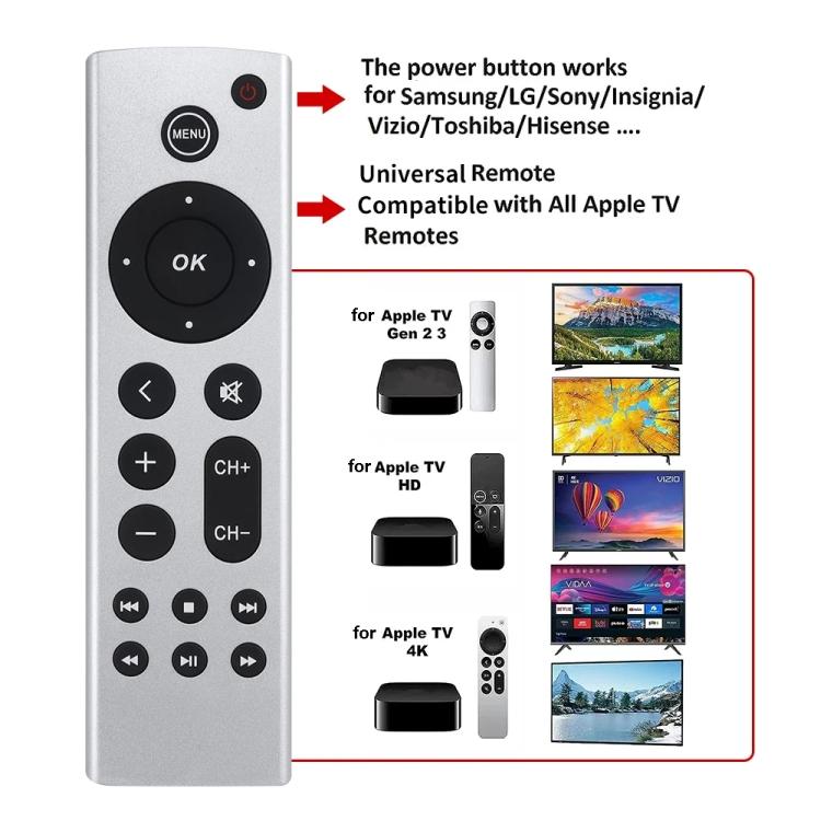 Fjernkontroll til Apple TV 4K/HD Gen 2–7 / Erstatningsfjernkontroll til Apple TV