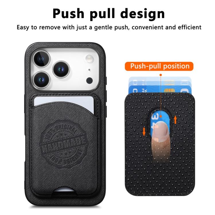 Magnetisk mobilveske i kunstlær med kortholder for iPhone 16 - Svart