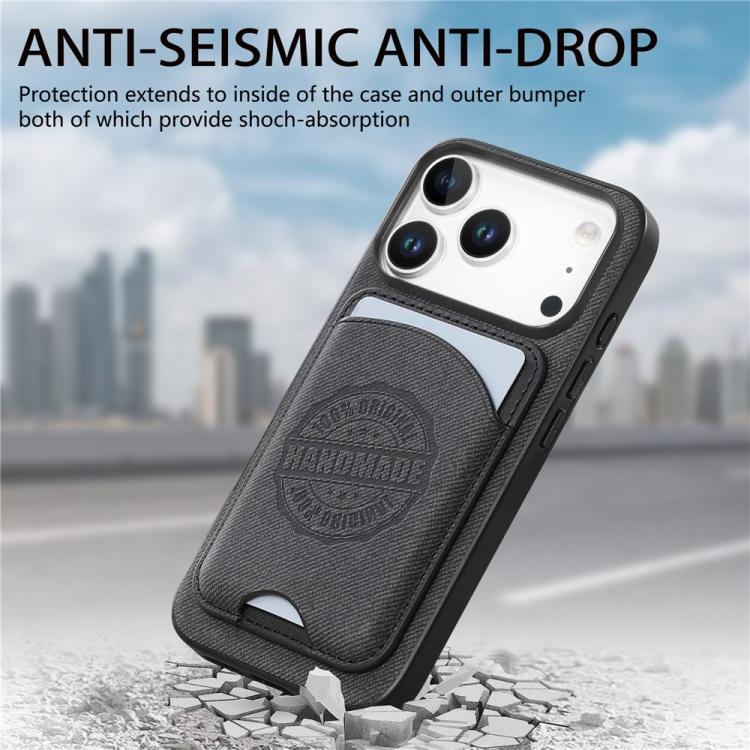 Magnetisk mobilveske i kunstlær med kortholder for iPhone 16 - Svart
