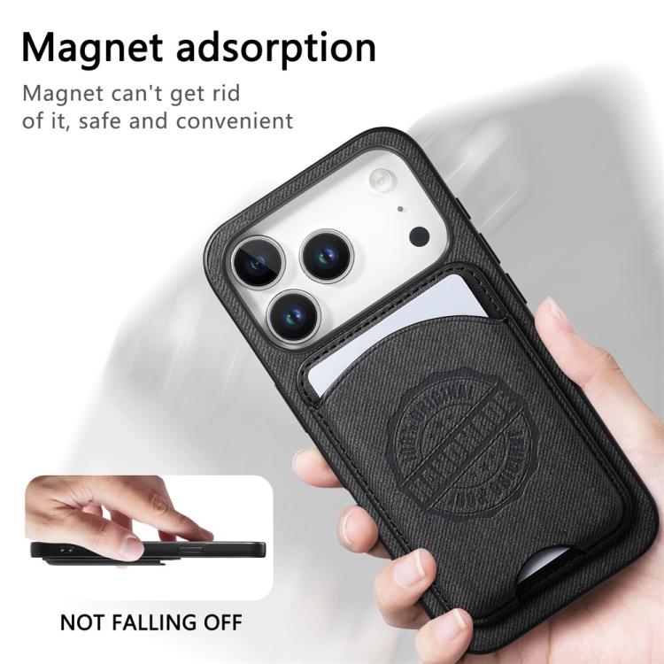 Magnetisk mobilveske i kunstlær med kortholder for iPhone 14 Plus - Svart