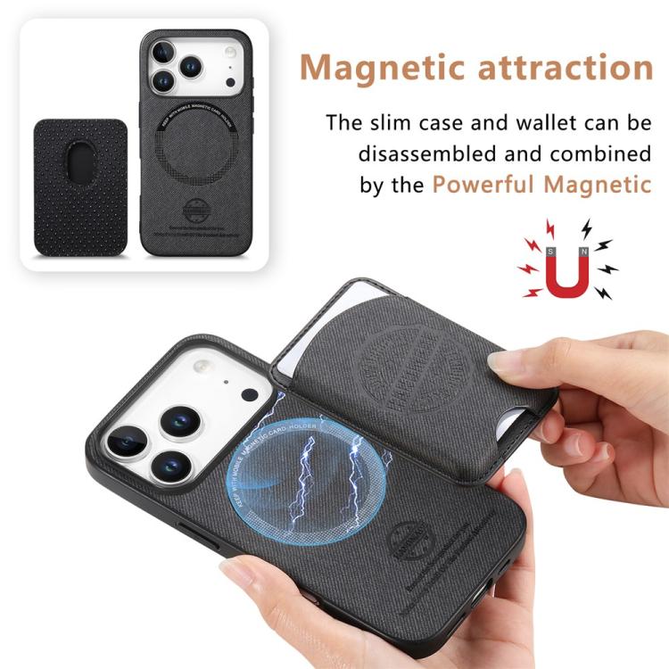 Magnetisk kunstlærveske med kortholder til iPhone 13 Pro Max - Svart