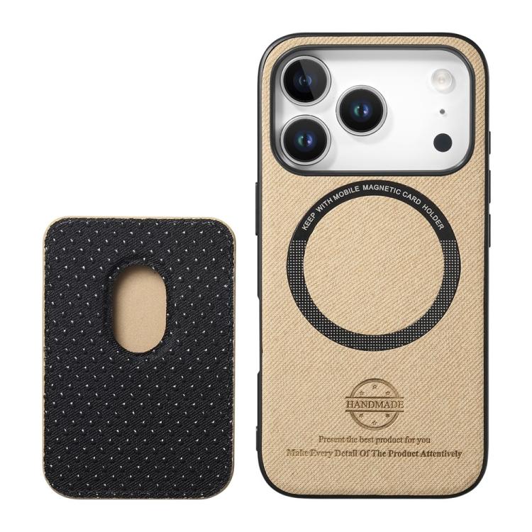 Magnetisk mobilveske i kunstlær med kortholder for iPhone 15 - Khaki