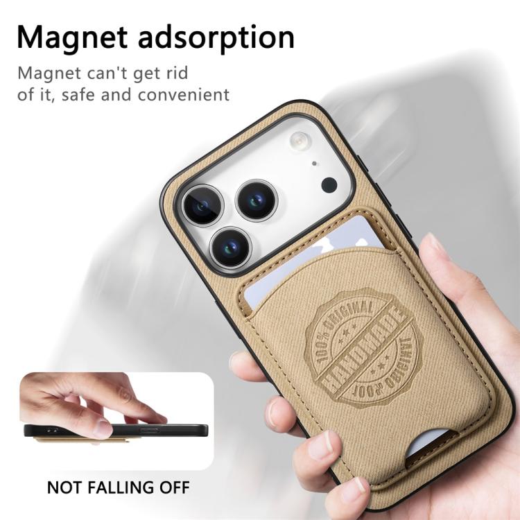 Magnetisk kunstlærveske med kortholder til iPhone 13 Pro Max - Khaki
