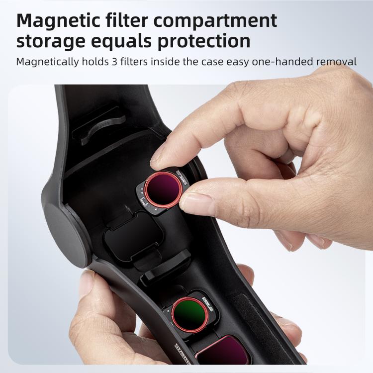 Beskyttende oppbevaringsboks med fliplock til DJI Osmo Pocket 4 – Svart / Kameraveske til lommekamera