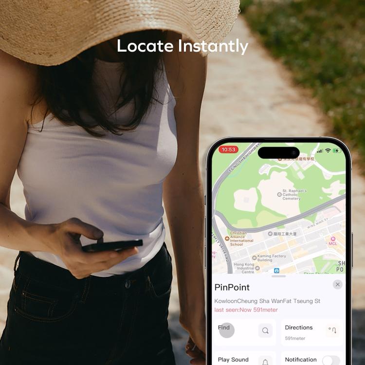 MOMAX BR18D PinCard UWB-sporingskort / Apple Find My tracker / ultratynt kort – Svart