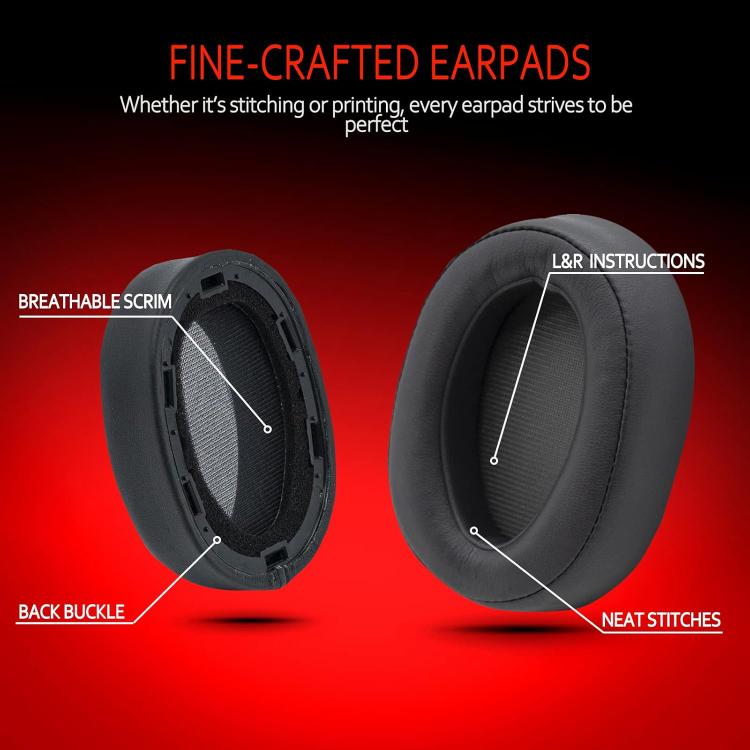Øreputer i kunstlær til Sony MDR-100ABN/WH-H900N – svart / erstatningsputer