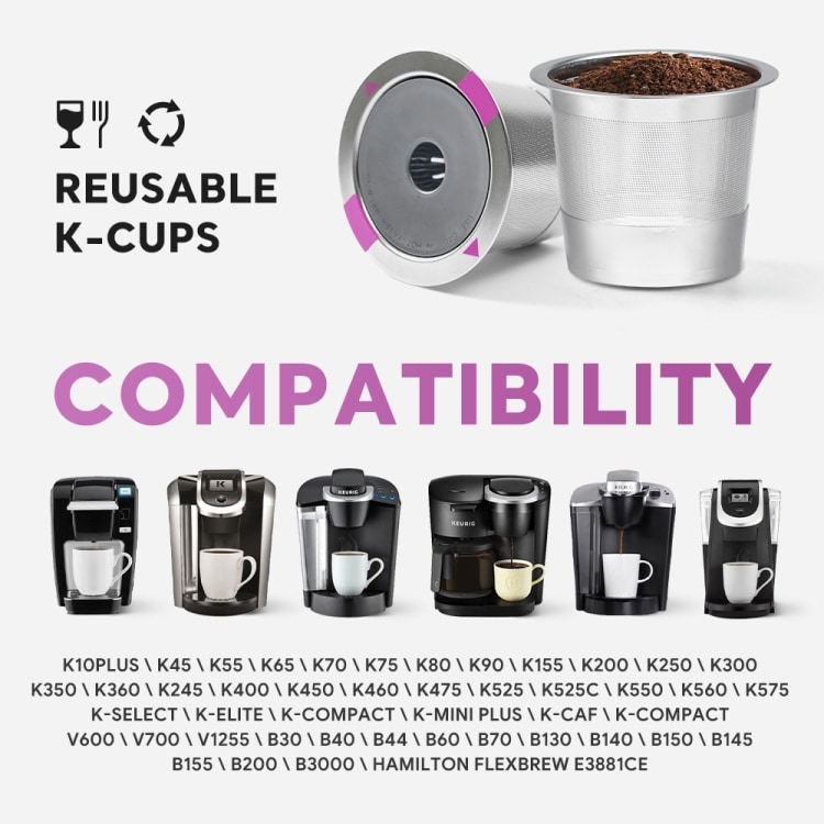 Gjenbrukbar K-Cup-filterkapsel i rustfritt stål til Keurig / gjenbrukbar kaffekapsel