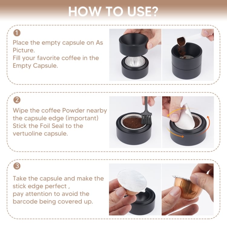 Kaffekapselhylse til Nespresso Vertuo Plus / gjenbrukbar kaffekapsel