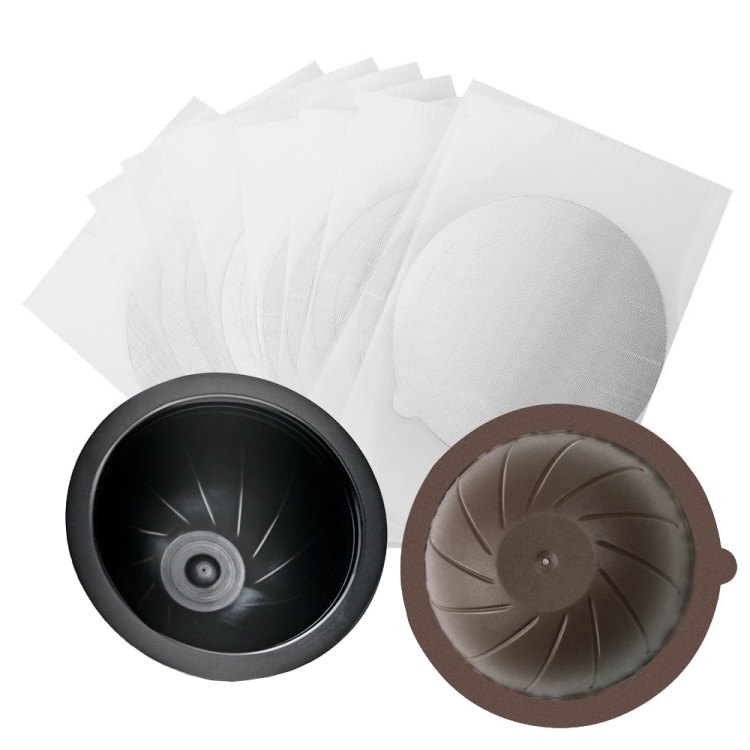 Kaffekapselhylser til Nespresso Vertuo Plus – Svart/brun + 100 aluminiumsfolier