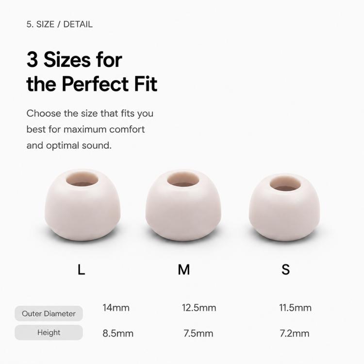 Silikonørepropper til Galaxy Buds3 Pro/Buds4 Pro, 3 par i størrelsene S/M/L – Rosa / erstatningspropper