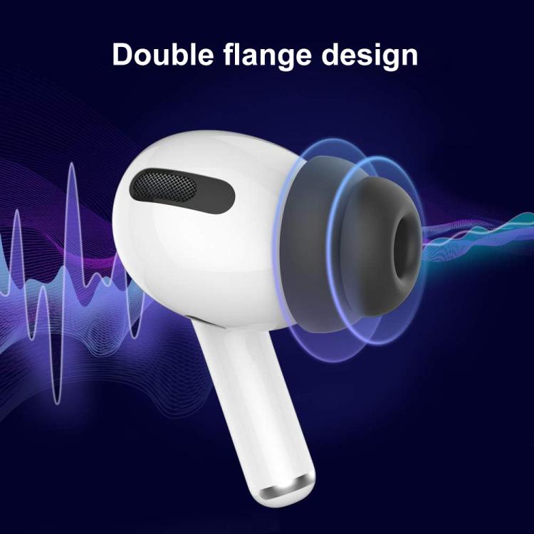 Støydempende ørepropper til AirPods Pro 1–2, 3 par i størrelsene S–M–L – Svart – erstatningspropper