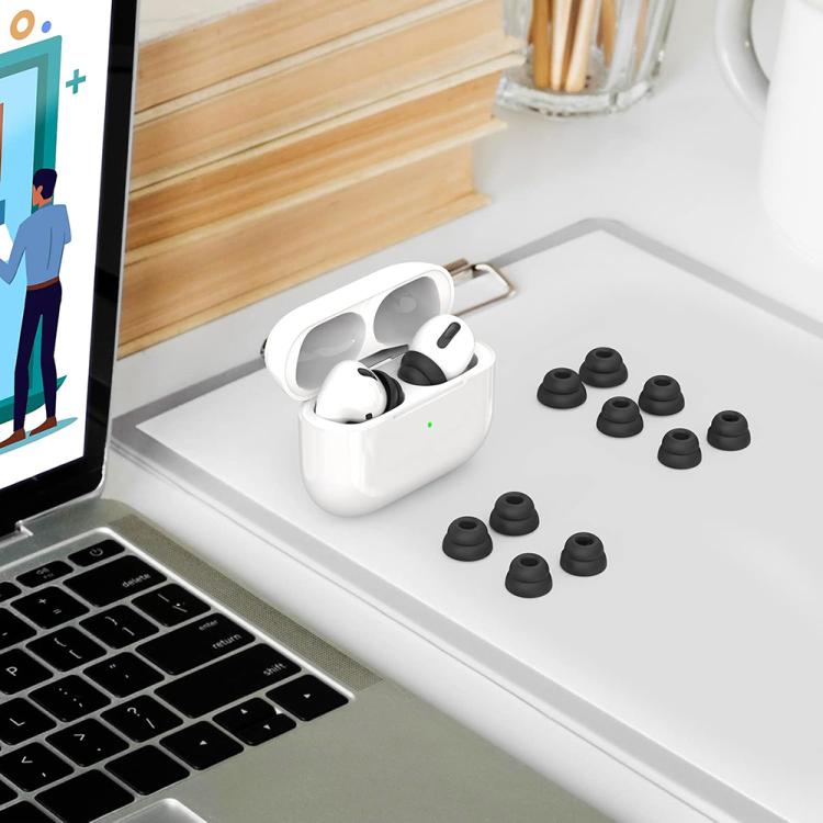 Støydempende ørepropper til AirPods Pro 1–2, 3 par i størrelsene S–M–L – Svart – erstatningspropper