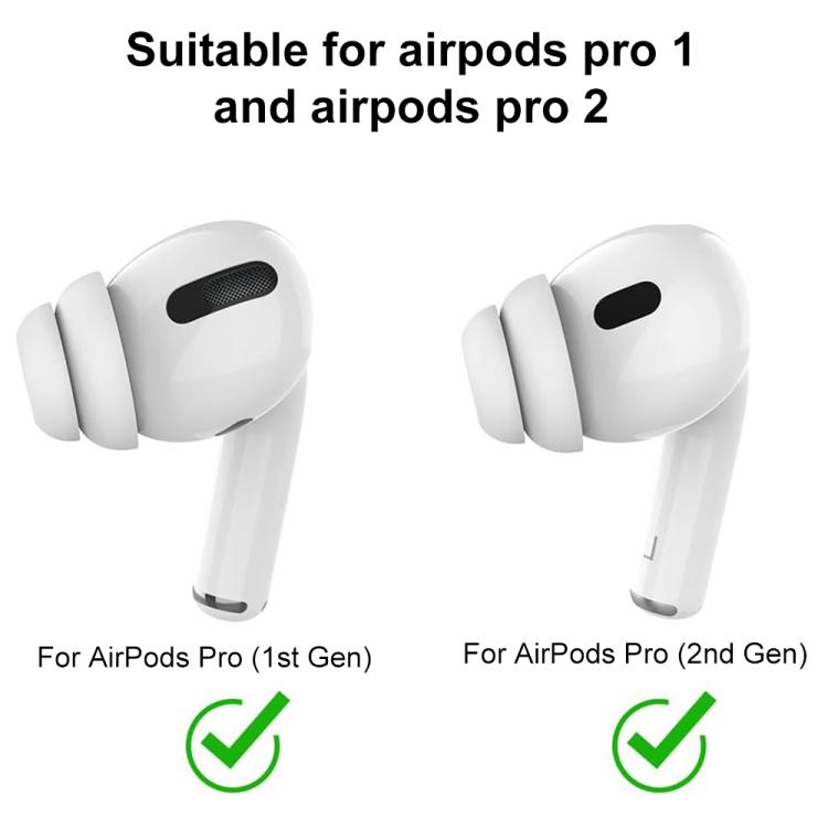 Støydempende ørepropper til AirPods Pro 1–2, 3 par i størrelsene S–M–L – Hvit – erstatningspropper