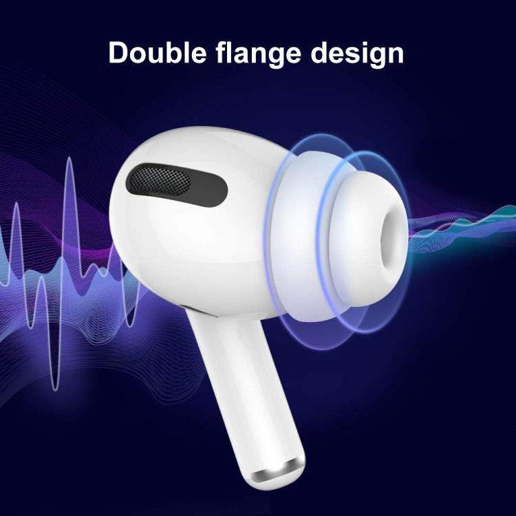 Støydempende ørepropper til AirPods Pro 1–2, 3 par i størrelsene S–M–L – Hvit – erstatningspropper