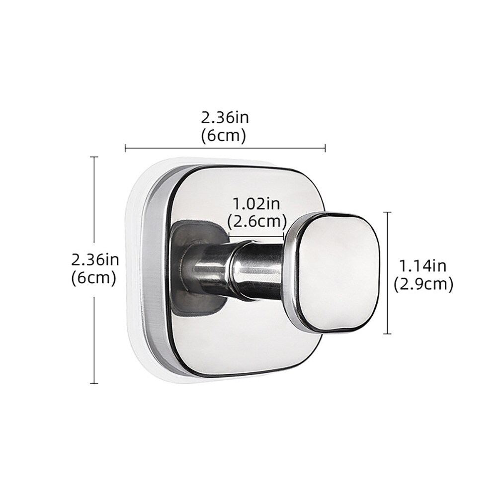 Veggkrok med sugekopp – Blank Silver / sugekoppkrok til baderommet / vakuumkrok uten boring