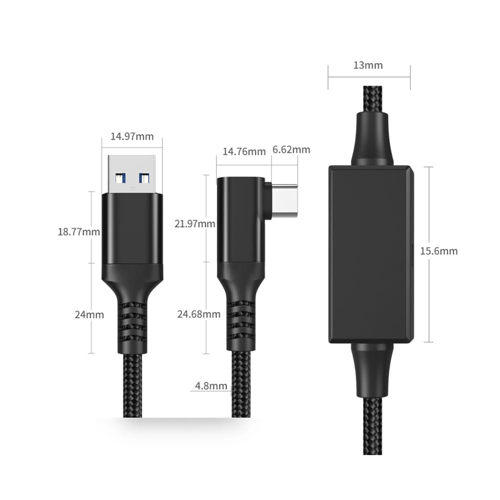Koblingskabel USB-C til VR Quest 3 / Pico 4 / USB-C-koblingskabel for VR-hodesett