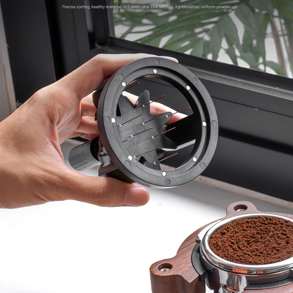 Roterende WDT-verktøy 58 mm / roterende nåldistributør for espresso / kaffedistributør med nåler