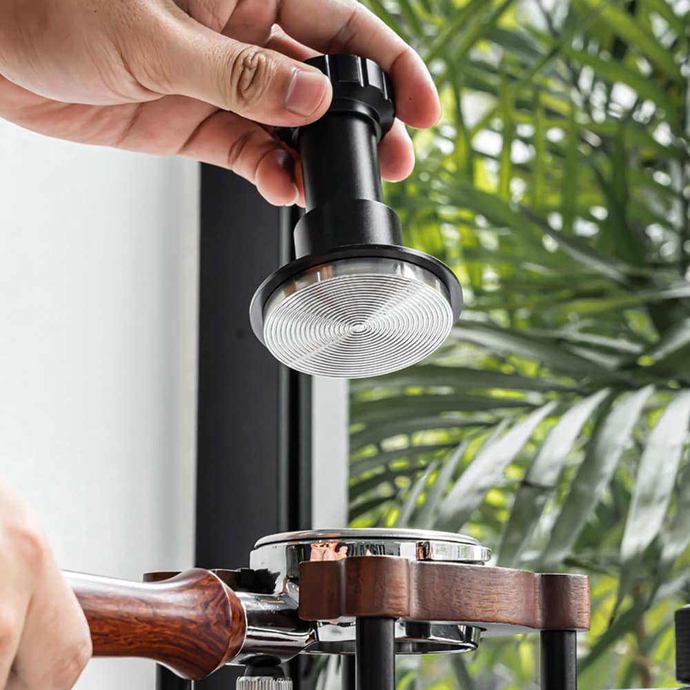 Tamper med justerbart trykk, 53 mm / justerbar espressotamper, 53 mm / kaffetamper med justerbart trykk