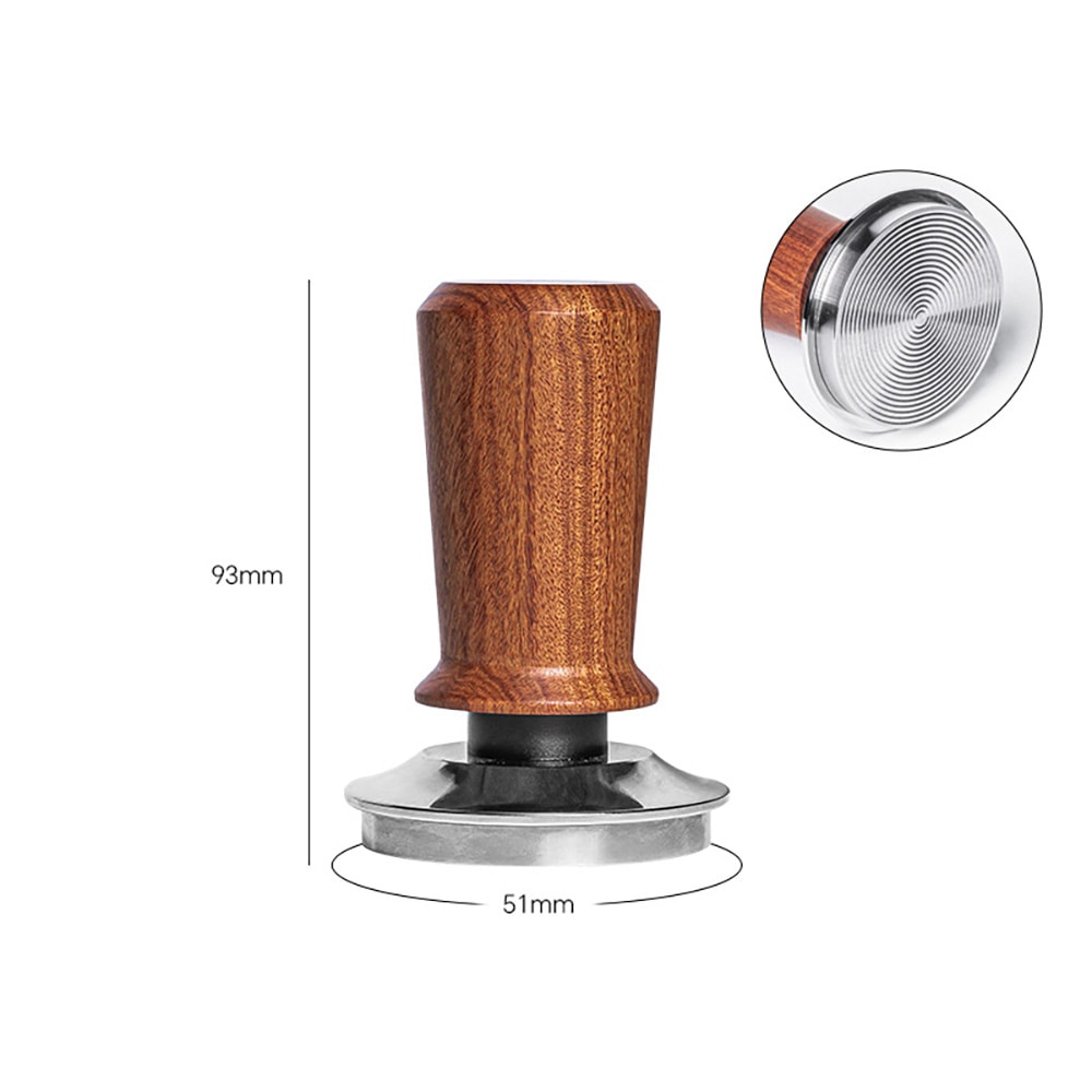 Tamper med trehåndtak 51 mm / espressotamper 51 mm / kaffetamper 51 mm