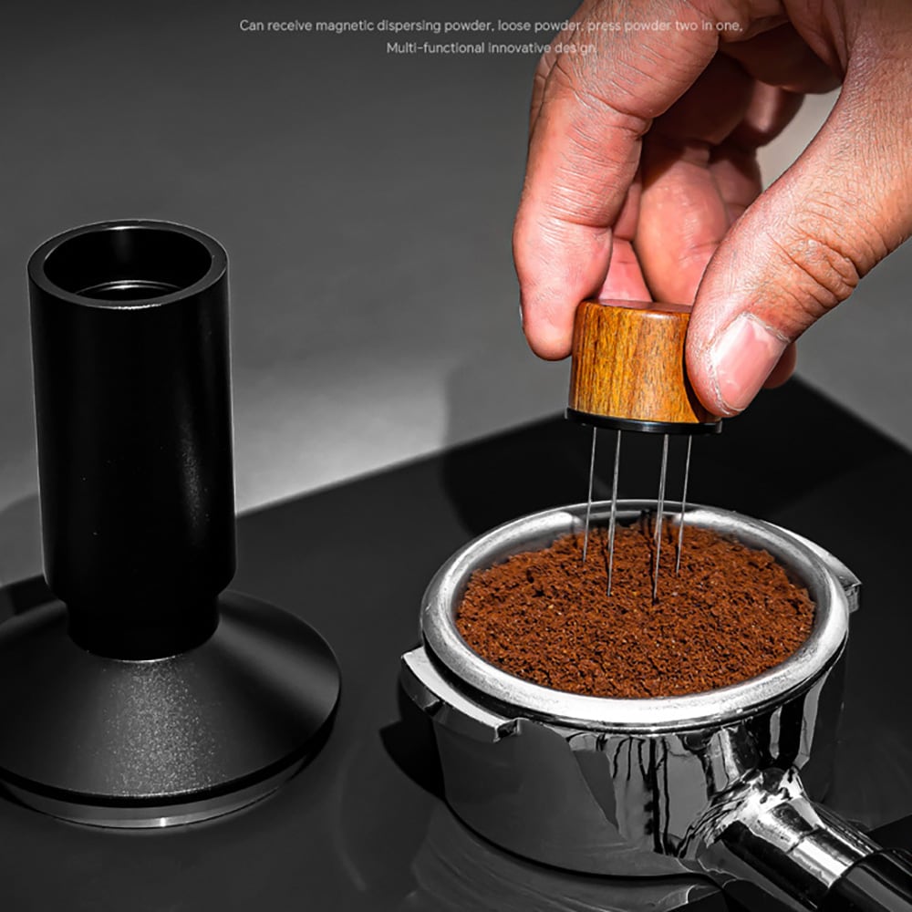 2-i-1-tamper 53 mm og WDT-verktøy / kaffetamper med nåleverktøy / tamper til portafilter