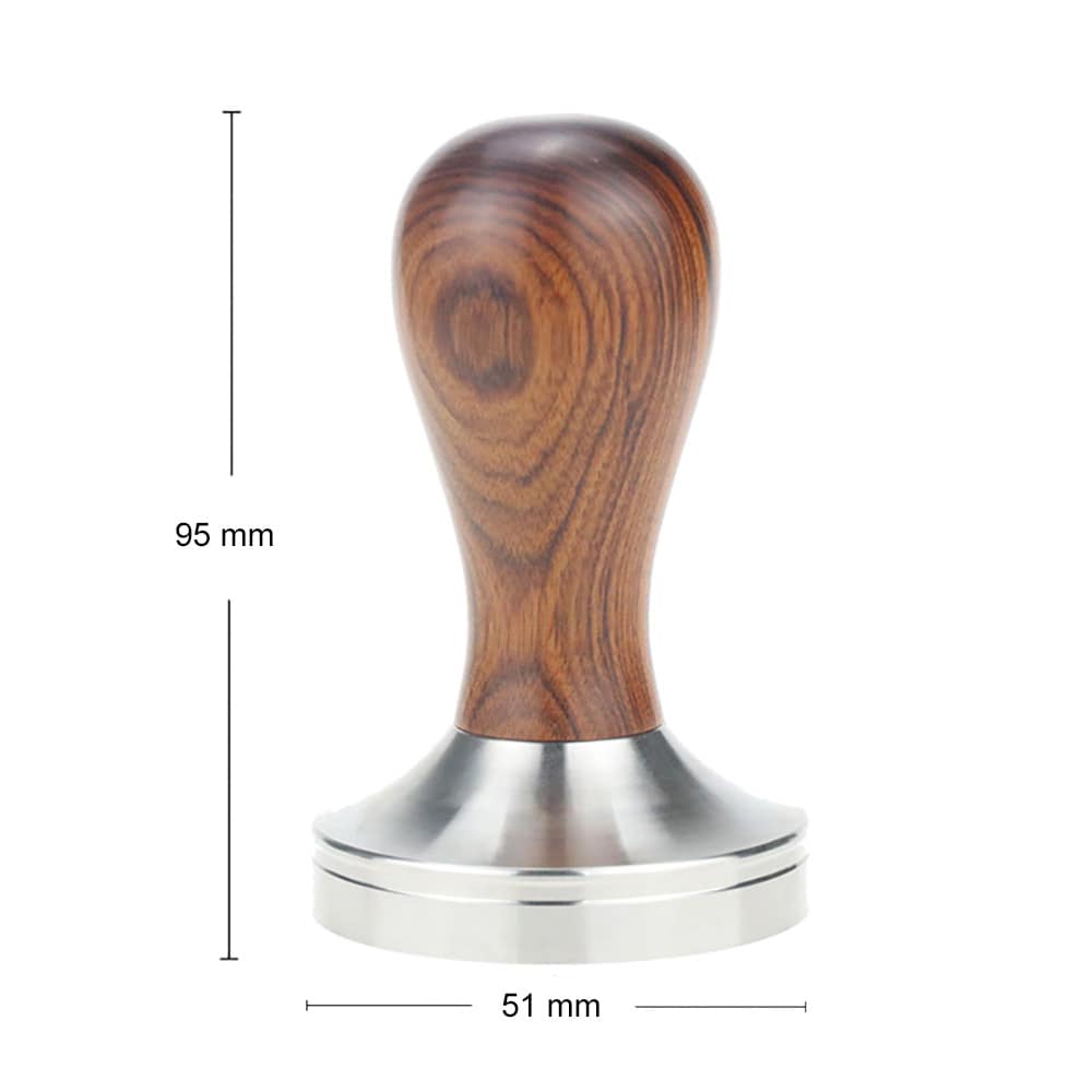Tamper med trehåndtak 51 mm / espressotamper 51 mm / kaffetamper