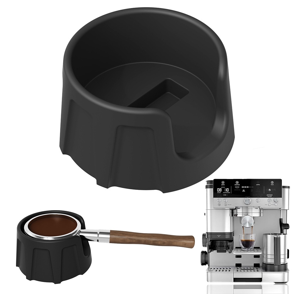 Tamperstativ i silikon / holder for kaffetamper / svart tamperholder til espresso