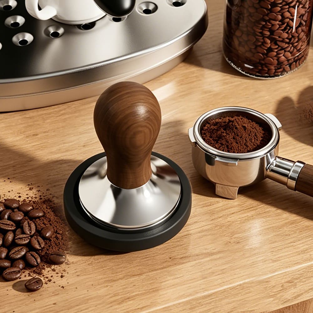 Rund tampermatte i silikon / espressomatte Ø 7,21 cm / svart matte for kaffetamper