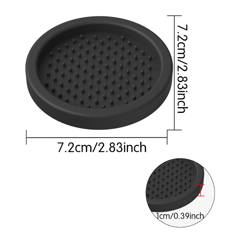 Rund tampermatte i silikon / espressomatte Ø 7,21 cm / svart matte for kaffetamper