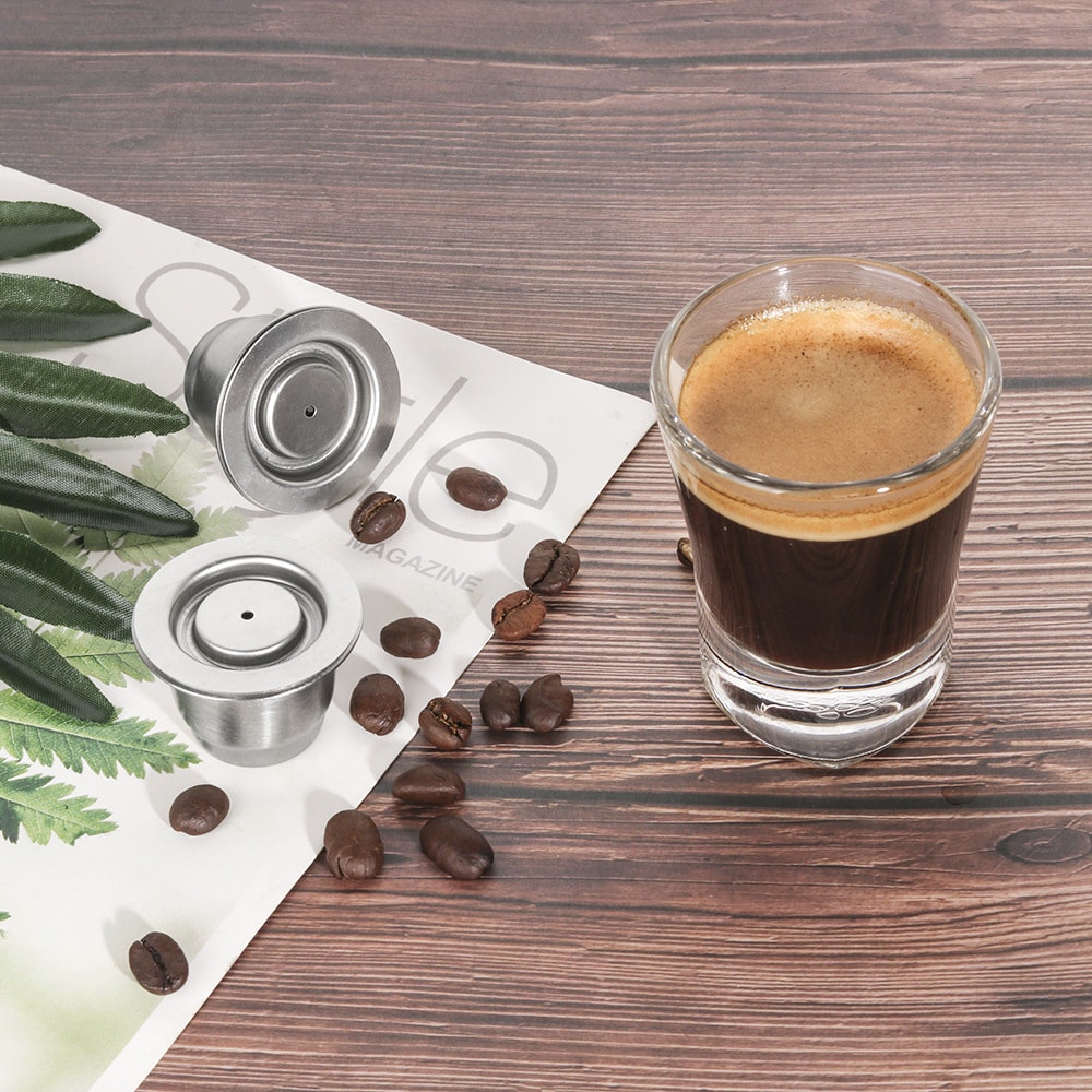 Gjenbrukbare kaffekapsler i rustfritt stål til Nespresso, 2-pakning