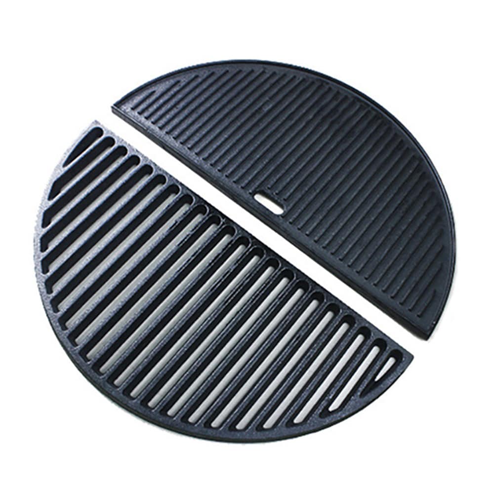 Todelt grillplate i støpejern 25" / stekeplate Ø51 cm / støpejernsplate til keramisk grill