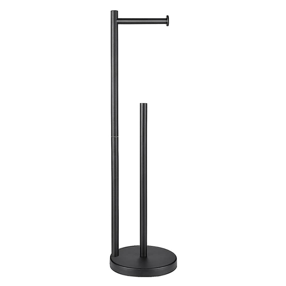 Toalettpapirholder med sugekoppfot / frittstående toalettrullholder / svart rustfritt stål
