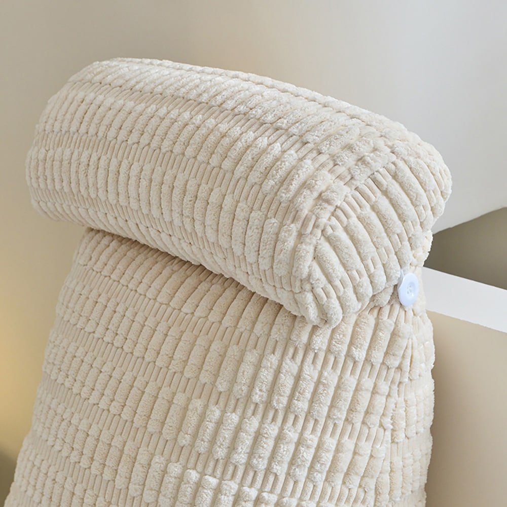 Ryggpute med armlener 80 x 58 x 42 cm / sengepute for sittende stilling / beige støttepute