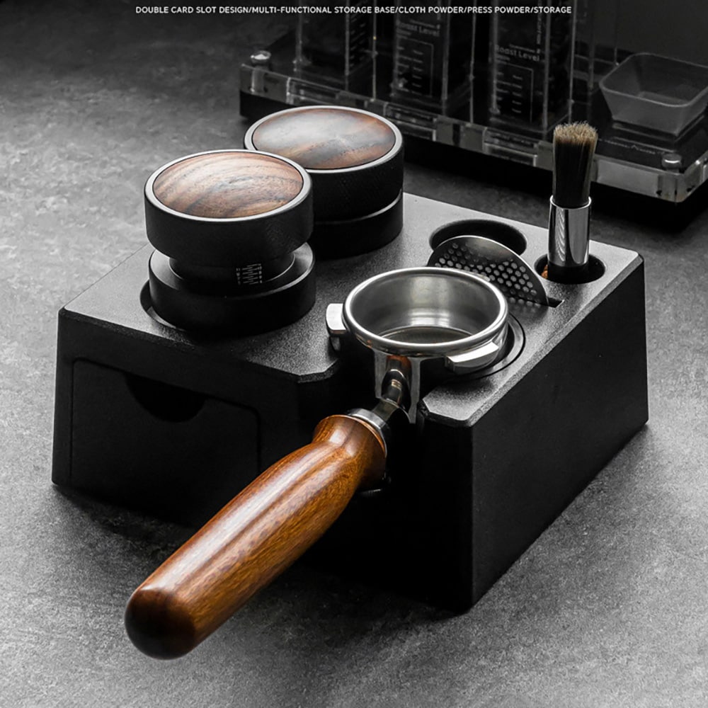Tampingstasjon for espresso 18,4 x 16,2 x 7,5 cm / tamperholder / holder for kaffetilbehør
