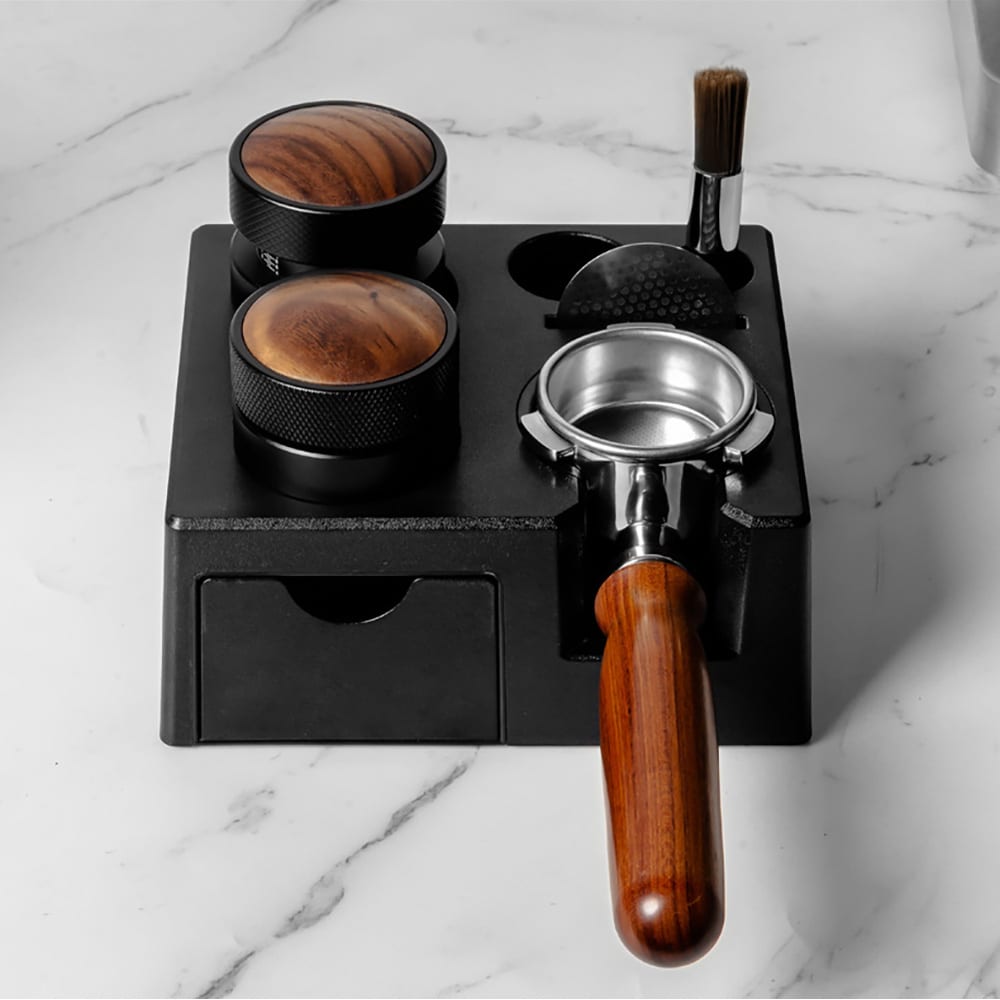 Tampingstasjon for espresso 18,4 x 16,2 x 7,5 cm / tamperholder / holder for kaffetilbehør