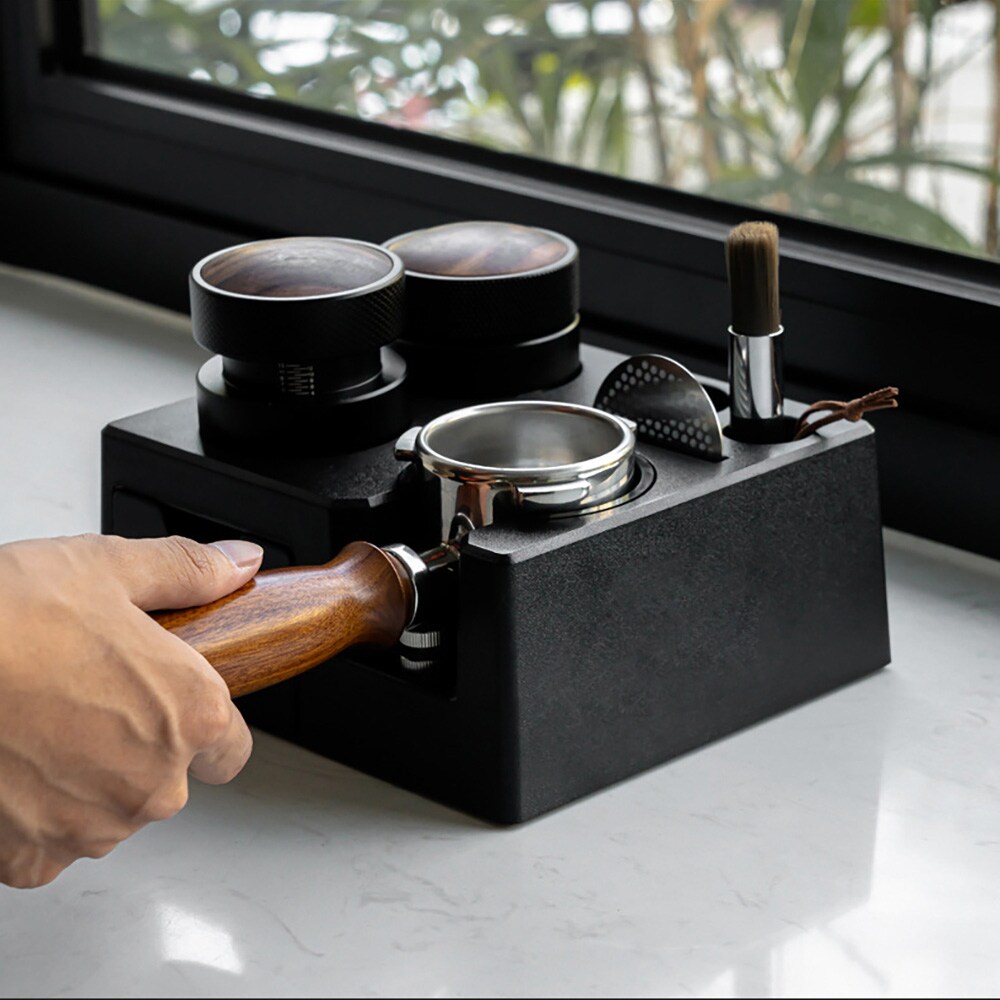 Tampingstasjon for espresso 18,4 x 16,2 x 7,5 cm / tamperholder / holder for kaffetilbehør